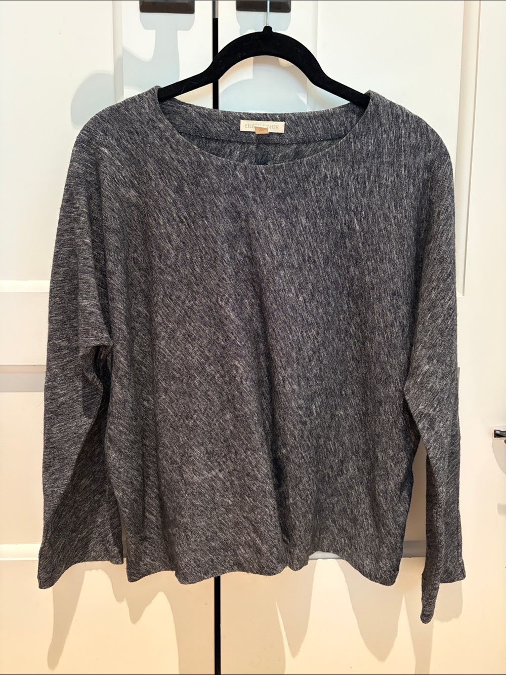 Eileen Fisher Heathered Charcoal Gray Lightweight Knit Top & pants set